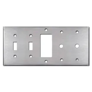 2 -Toggle 1-Decora 2-Coax Cable Switch Plate – Satin Stainless Steel