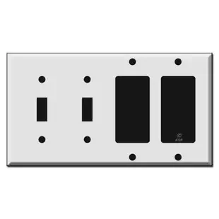 2 Toggle 2 Rocker Switch Plate Covers