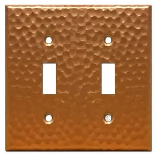 2 Toggle Light Switch Cover – Hammered Copper
