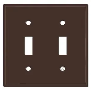2 Toggle Switch Plate – Brown