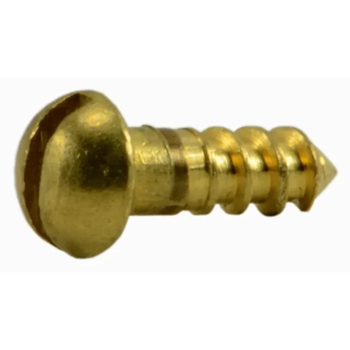 2 x 1/4″ Brass Slotted Round Head Wood Screws
