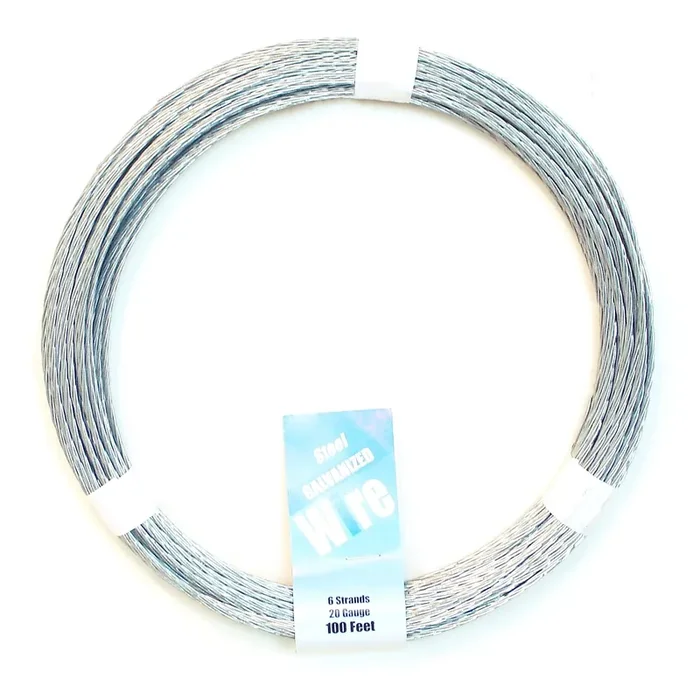 20 WG x 100‘ Galvanized 6 Strand Steel Wire