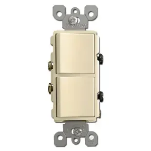 20A Decora Double Rocker Switch for 2 Lights – Ivory