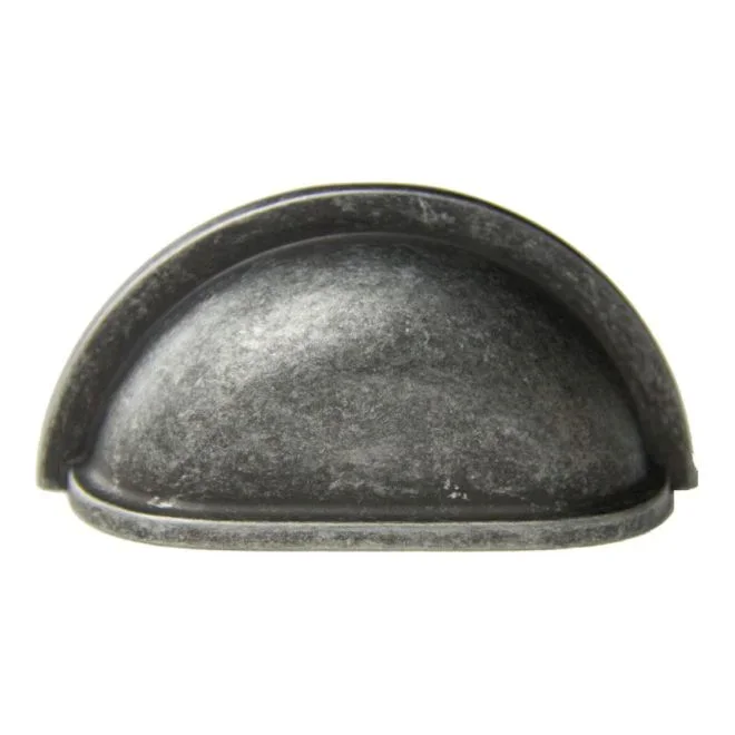3-1/2″ Cup Cabinet Pull – Antique Silver Finish by Crown Cabinet Hardware