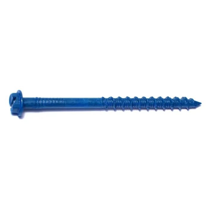 3/16″ x 2-3/4″ Blue Ruspert Coated Steel Slotted Hex Washer Head Tapcon Concrete Screws