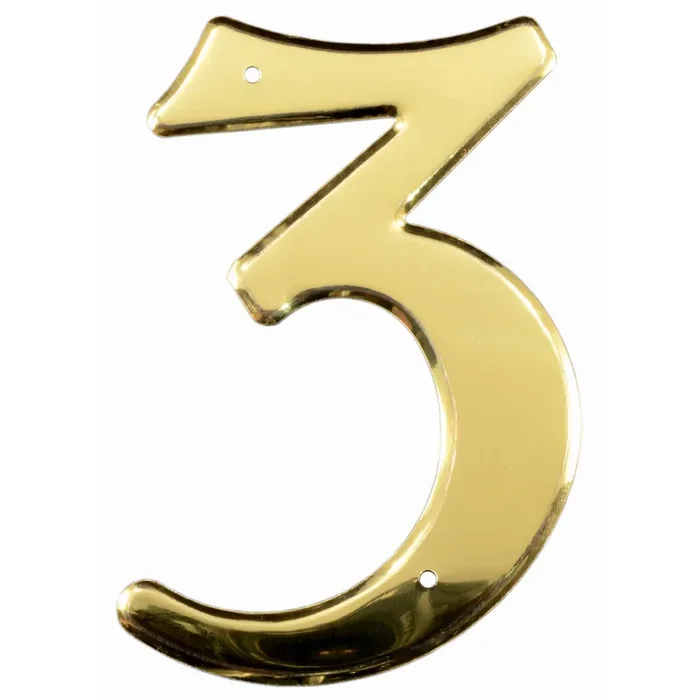 3.75″ – 3 Brass Colored Aluminum House Numbers