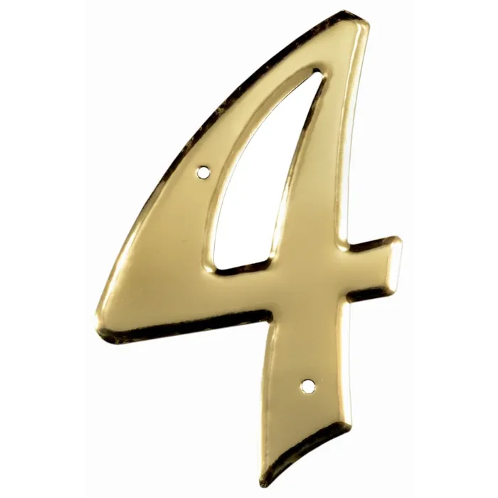 3.75″ – 4 Brass Colored Aluminum House Numbers
