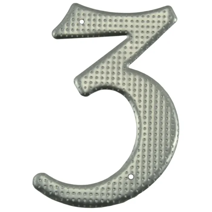 3.75″ – “3” Silver Colored Aluminum House Numbers