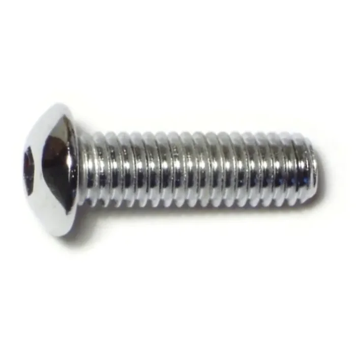 3/8″-16 x 1-1/4″ Chrome Plated Grade 8 Steel Coarse Thread Button Head Socket Cap Screws