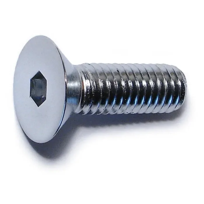 3/8″-16 x 1-1/4″ Chrome Plated Steel Coarse Thread Flat Head Socket Cap Screws