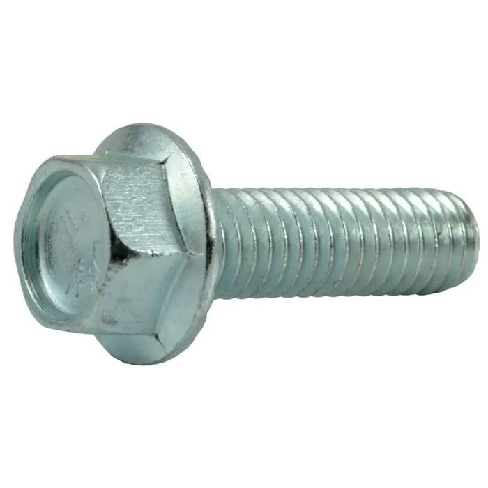 3/8″-16 x 1-1/4″ Zinc Plated Grade 5 Steel Coarse Thread Hex Washer Head Serrated Flange Bolts