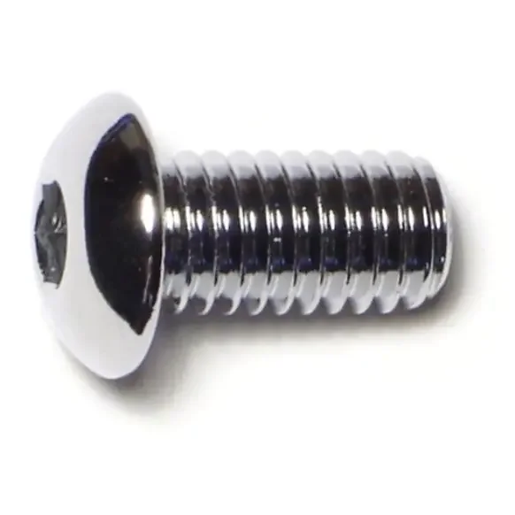 3/8″-16 x 3/4″ Chrome Plated Grade 8 Steel Coarse Thread Button Head Socket Cap Screws