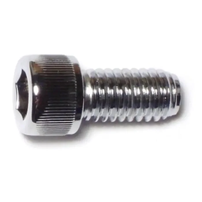 3/8″-16 x 3/4″ Chrome Plated Grade 8 Steel Coarse Thread Knurled Socket Cap Screws