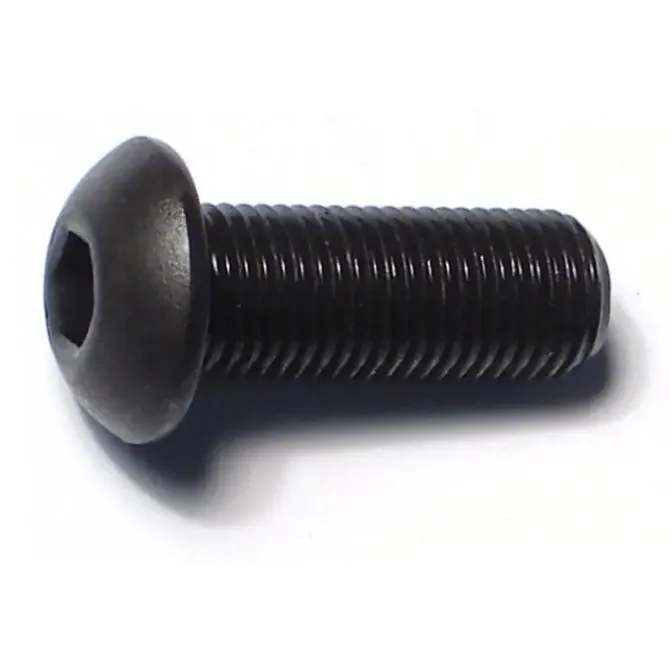 3/8″-24 x 1″ Plain Steel Fine Thread Button Head Socket Cap Screws