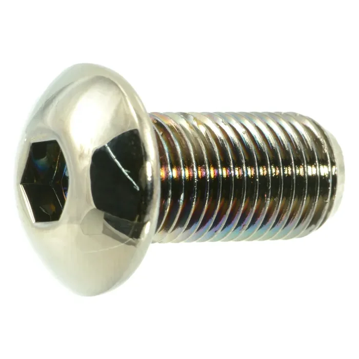 3/8″-24 x 3/4″ Black Chrome Plated Steel Fine Thread Button Head Socket Cap Screws