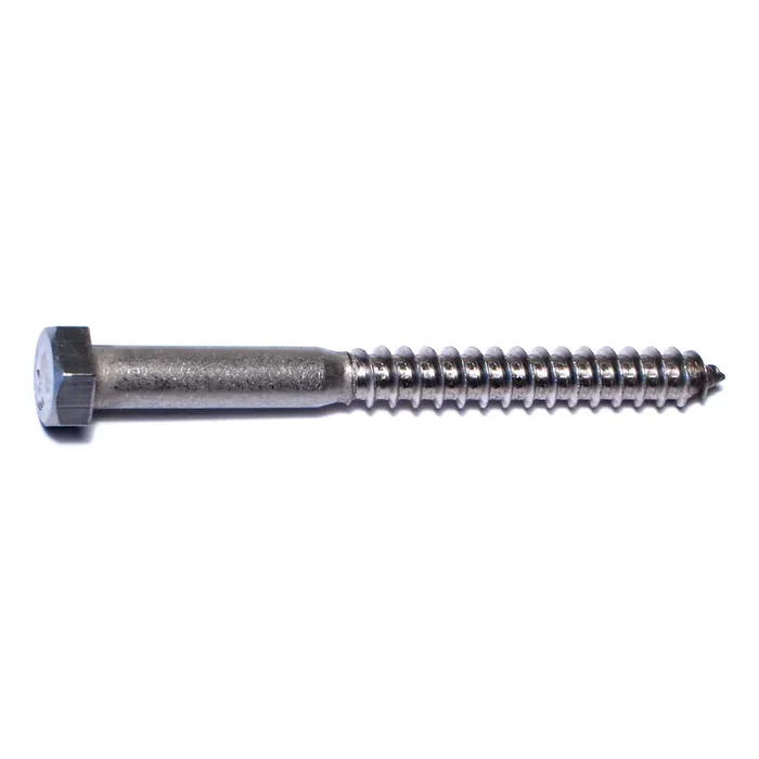 3/8″ x 4″ 18-8 Stainless Steel Hex Head Lag Screws