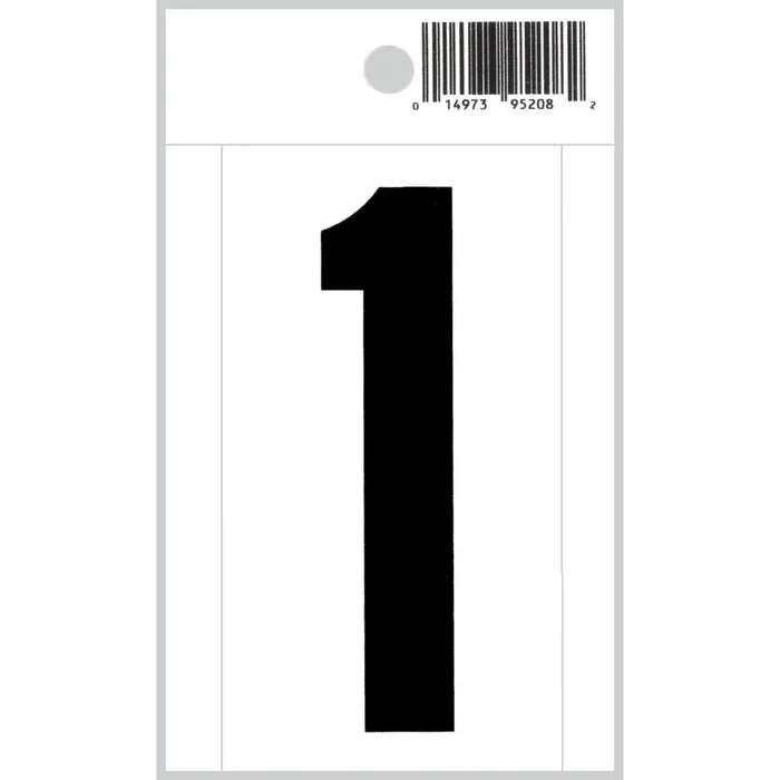 3″ – 1 Straight Black On White Numbers