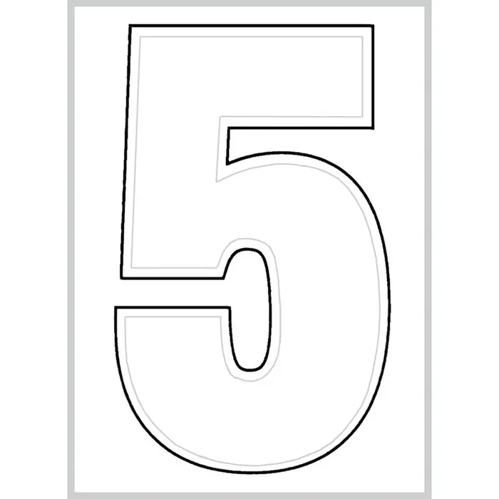 3″ – 5 White Die Cut Numbers