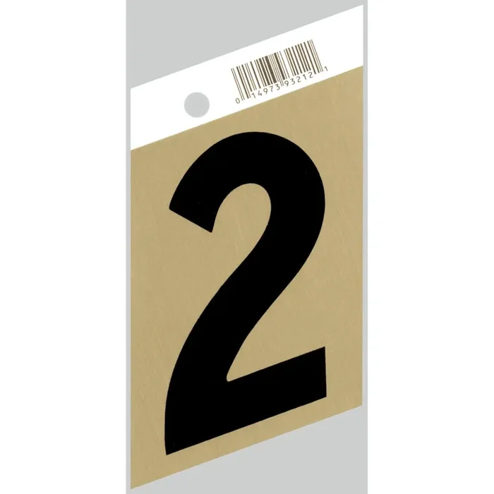 3″ – “2” Slanted Black & Gold Numbers
