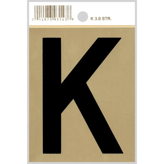 3″ – “K” Straight Black & Gold Letters