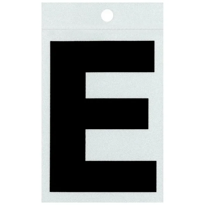 3″ – E Straight Wide Black Reflective Letters