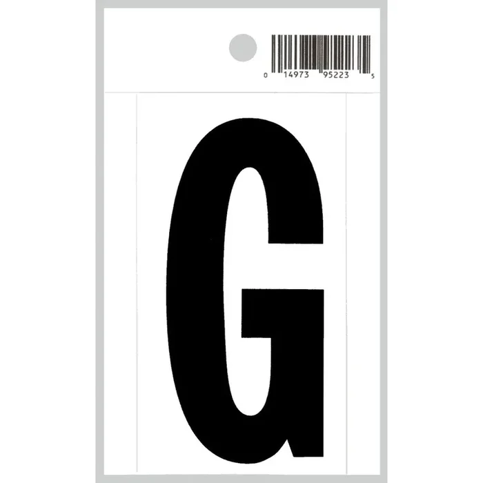 3″ – G Straight Black On White Letters