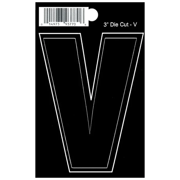 3″ – V Black Die Cut Letters
