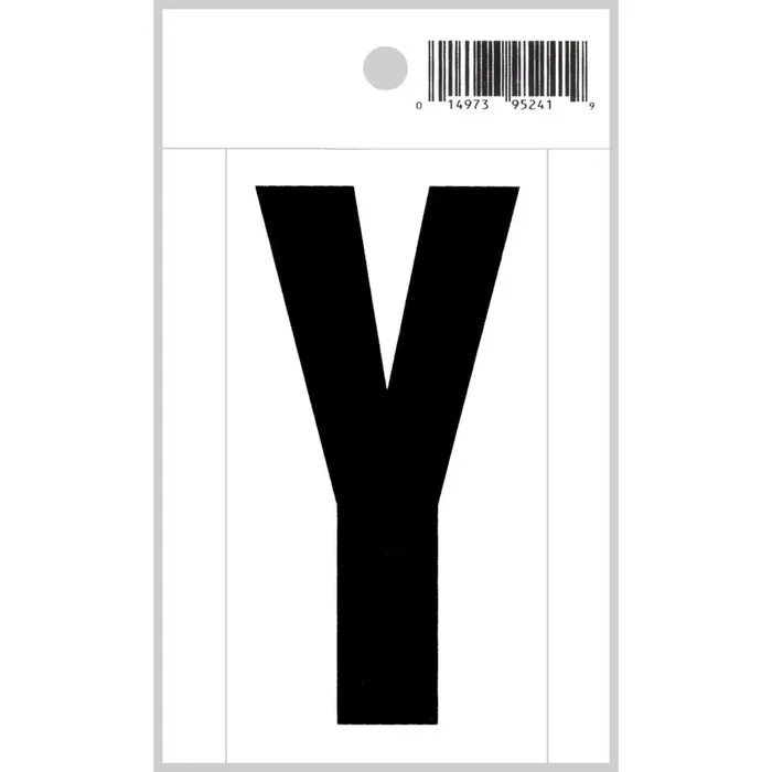 3″ – Y Straight Black On White Letters
