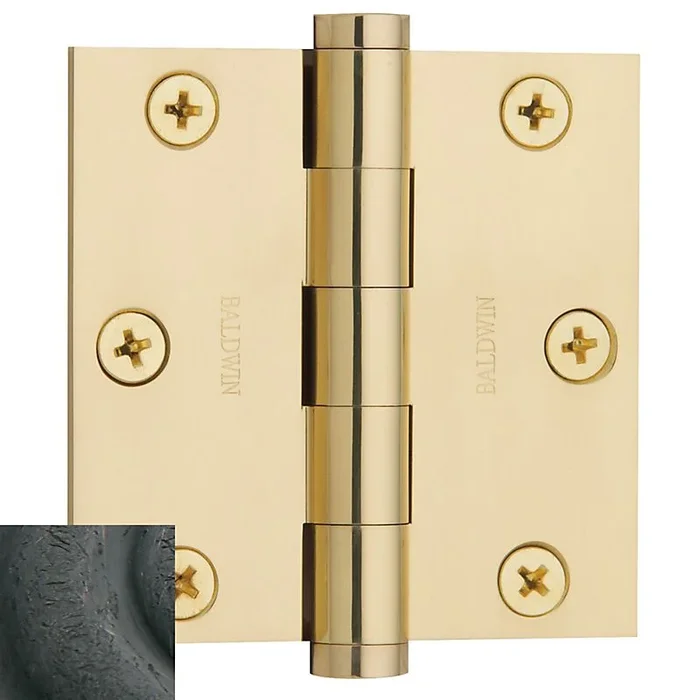 3″ x 3″ Mortise Square Hinge – Distressed Oil Rubbed Bronze Finish by Baldwin Estate