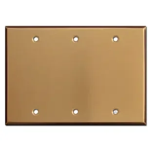 3 Blank Switch Plate Covers – Satin Bronze