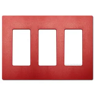 3 Decor Rocker Screwless Wall Plates Lutron – Red Satin Plastic