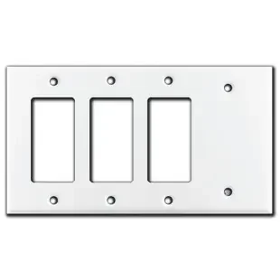 3 Decora Rocker & 1 Blank Switch Wall Plate Covers – White