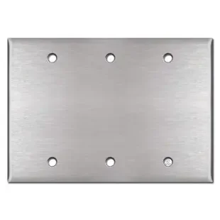 3 Gang Blank Wall Plate – 302 Spec Grade Stainless Steel