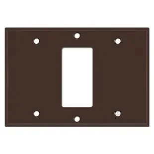 3 Gang Centered Rocker Light Switch Plate Cover – Brown