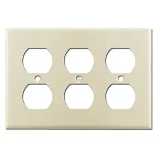 3-Gang Duplex Outlet Cover – Ivory