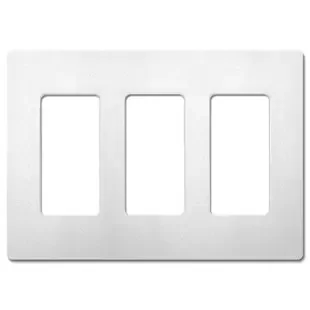 3-Gang Lutron Screwless Decor Plate – Snow White Satin Plastic