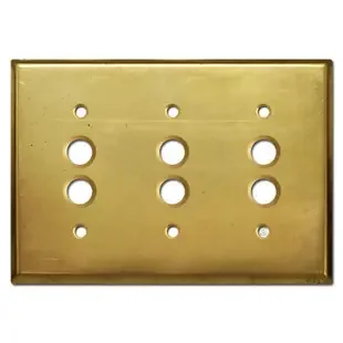 3 Gang Push Button Light Switch Cover – Raw Brass