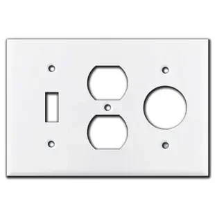 3-Gang Toggle Duplex 1.4″ Round Outlet Cover Plate – White