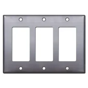 3 GFI Decor Rocker Switchplate – Raw Steel Paintable