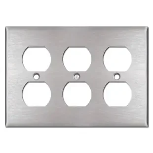 3 Outlet Cover Plates – Spec Grade Stainless Steel