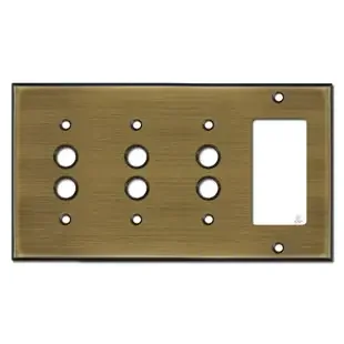 3 Push Button 1 Decor GFCI Light Switch Cover – Antique Brass