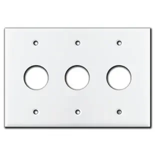 3 Round Device Wall Switch Covers 1-1/8‘‘ Openings – White