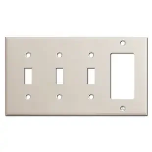 3 Toggle 1 GFCI Wall Plate – Light Almond