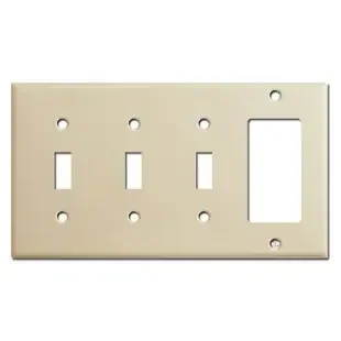 3 Toggle 1 Rocker Wallplate – Ivory