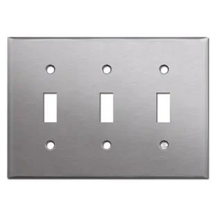 3 Toggle Satin Stainless Steel Switch Plate