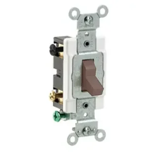 3-Way Toggle Switch 15A Commercial Spec Grade Leviton – Brown