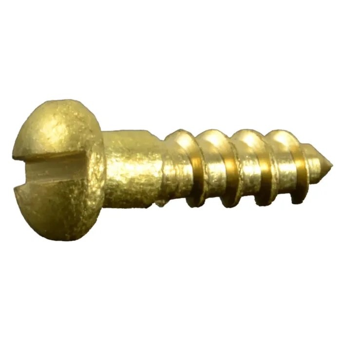 3 x 3/8″ Brass Slotted Round Head Wood Screws