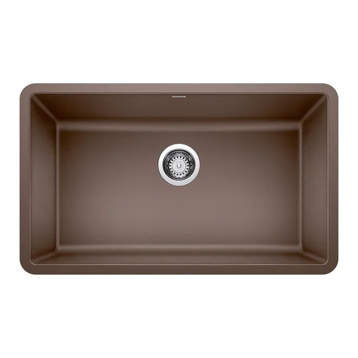 30 in. Undermount Silgranit Single Bowl Kitchen Sink in Caf – Blanco