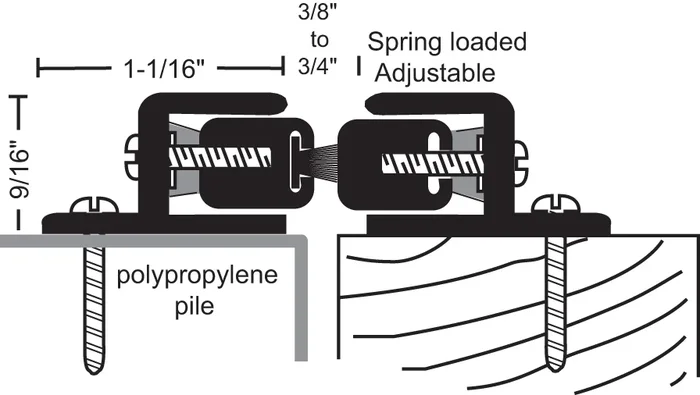 36″ DKB-finish Aluminum Spring Loaded Pile Astragal by NGP