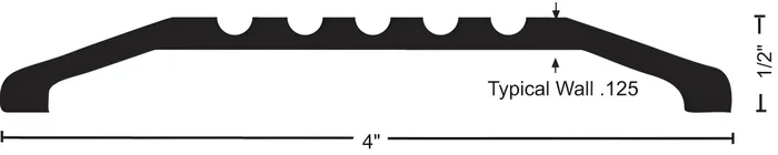 36″ Mill Aluminum Saddle Threshold, 1/2″ x 4″ – NGP Weatherstripping